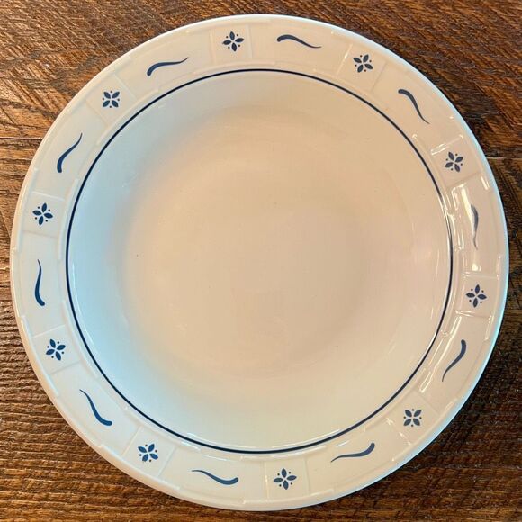 LONGABERGER Pottery Classic Blue Woven Traditions Round Serving Bowl Dish 12" - Picture 1 of 4